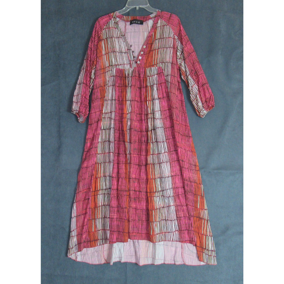 OZAI N KU Sunset Swing Maxi Dress Fuchsia Mix Alembika Womens S Lagenlook $298 - Picture 1 of 11